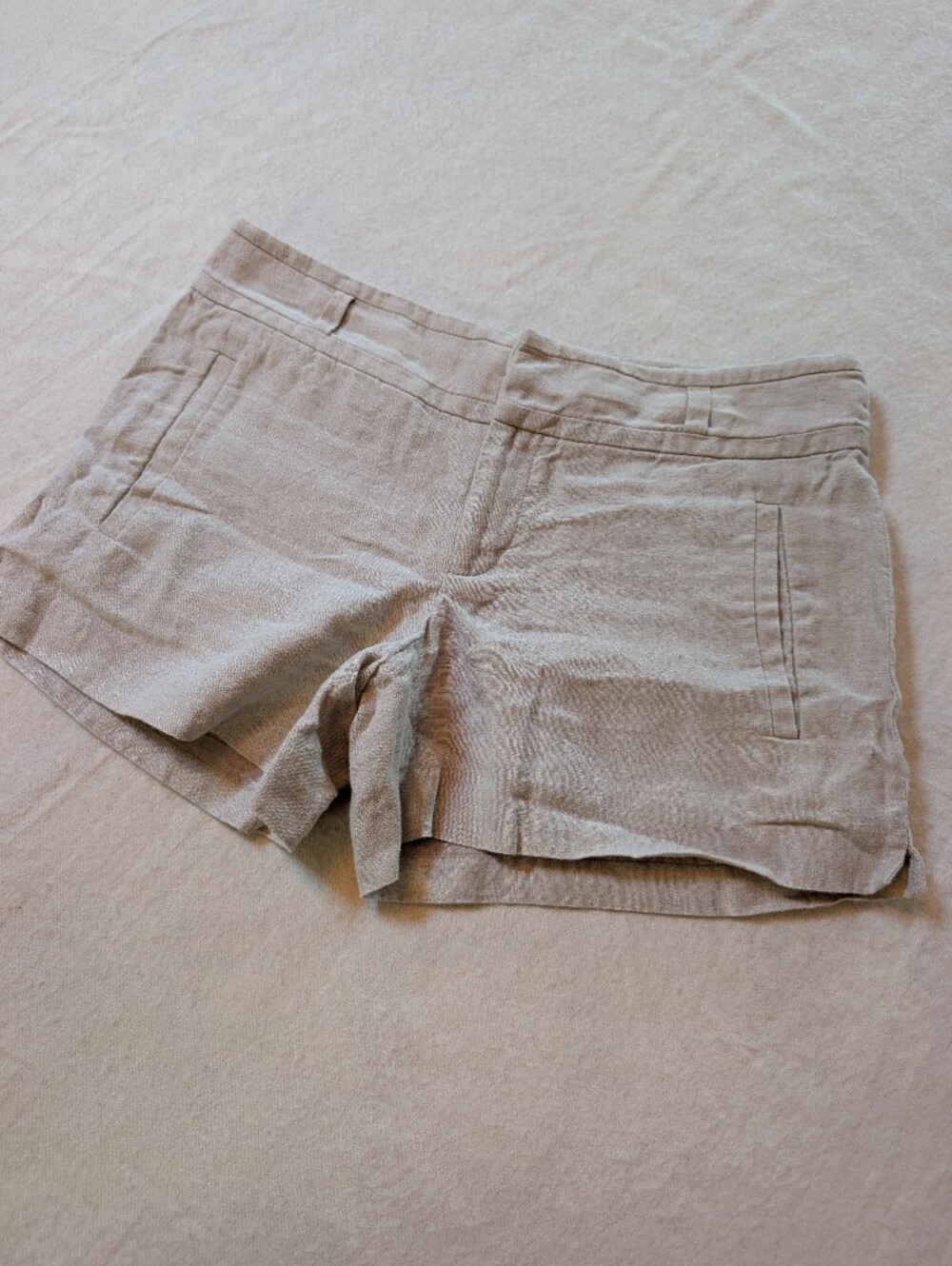 Cartonnier (Anthropologie) Light Beige Linen Shorts